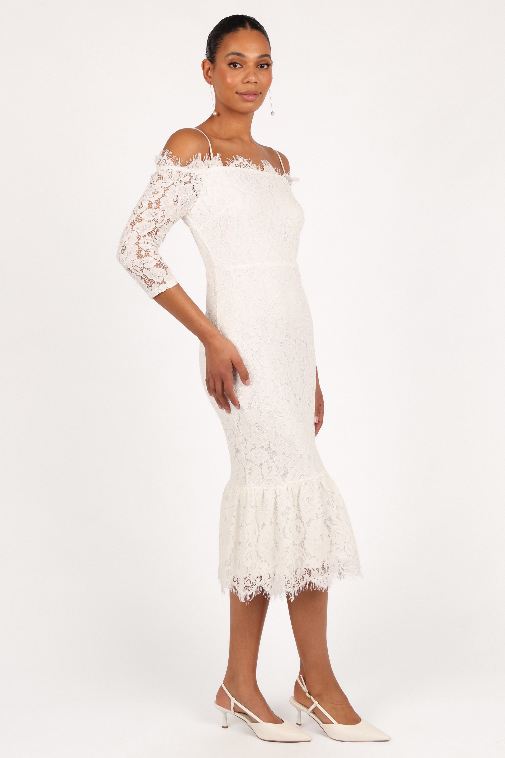 Lindy Midi Dress - White - Image 6