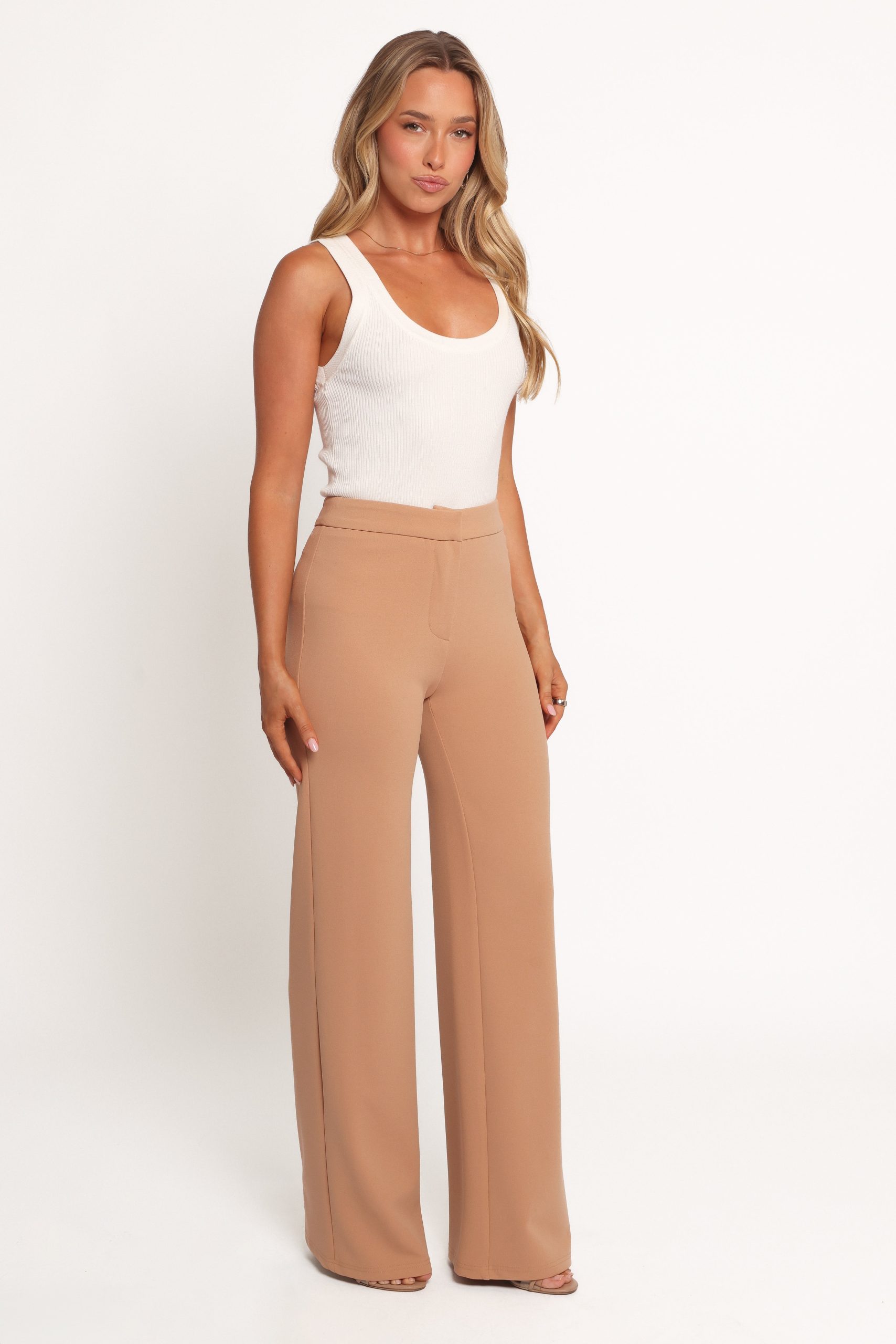 Liora Flat Front Knit Pants - Mocha - Image 6