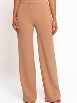 Liora Flat Front Knit Pants - Mocha