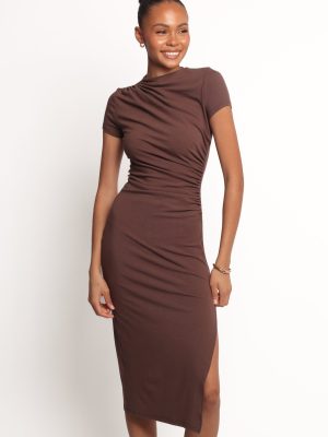 Lioren Midi Dress - Brown