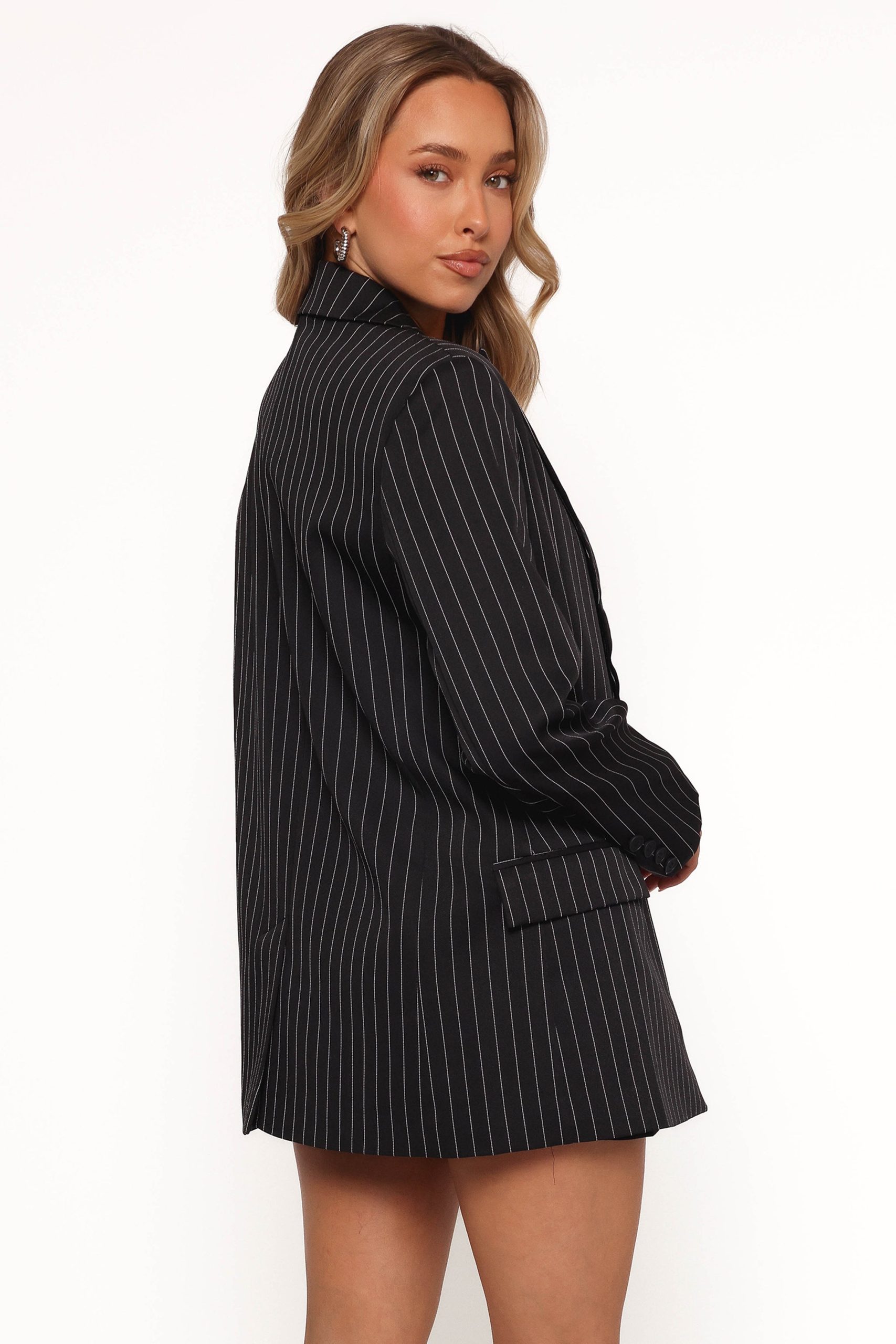Livia Striped Blazer - Black - Image 4