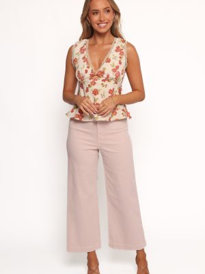 Gemma Cropped Wide Leg Jeans - Sepia Rose