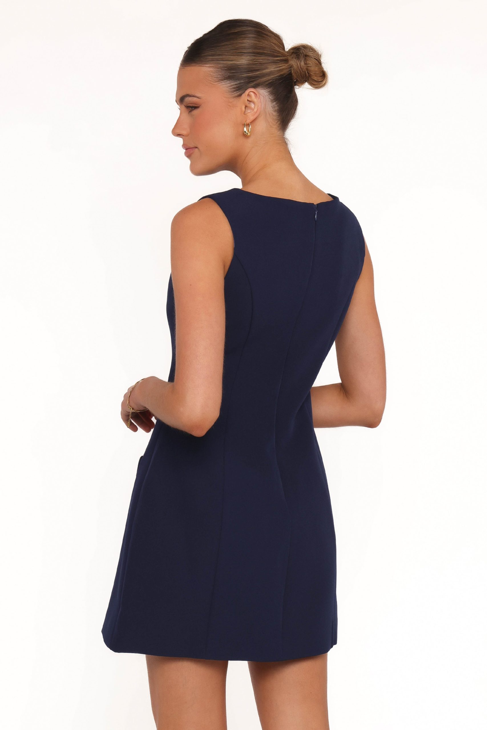 Lorne Sleeveless Mini Dress - Navy - Image 4