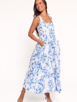 Lowen Midi Dress - Blue Floral