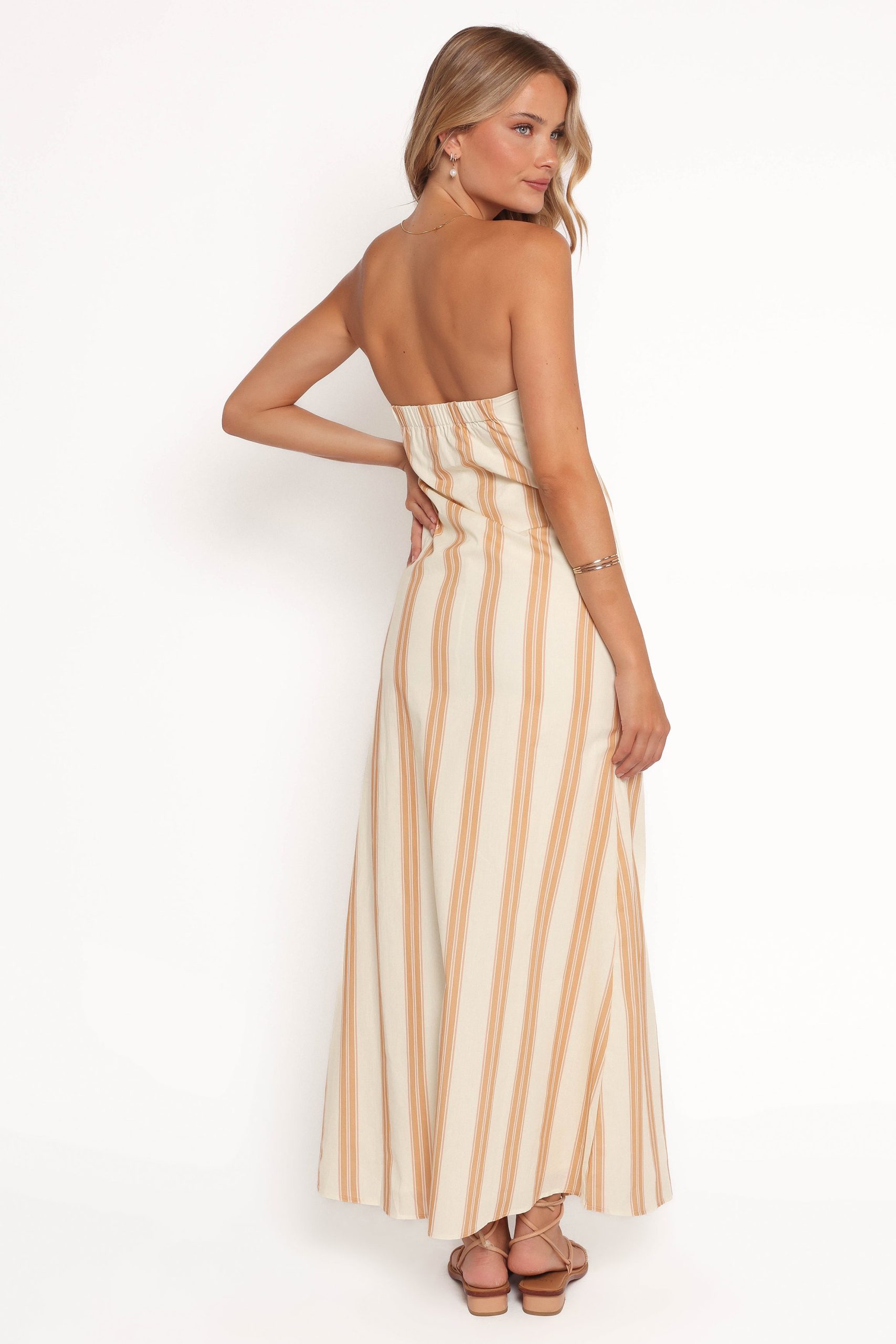 Luisa Midi Dress - Brown Stripe - Image 5
