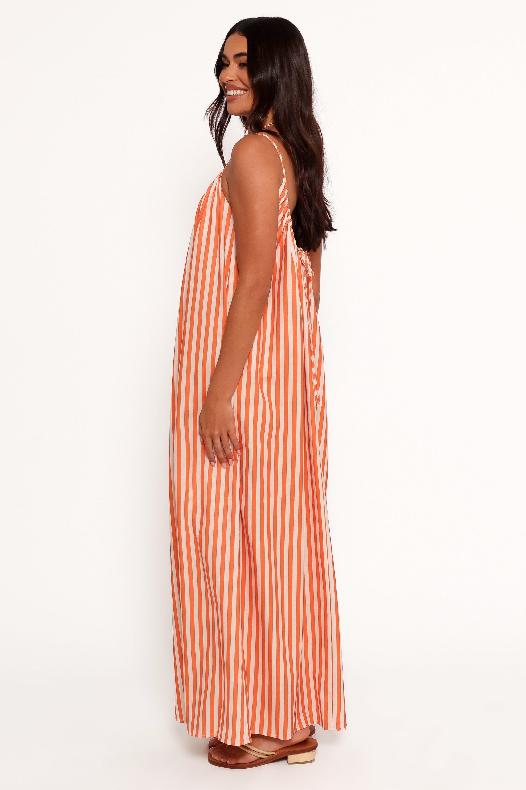 Lumina Maxi Dress - Orange Beige Stripe - Image 4