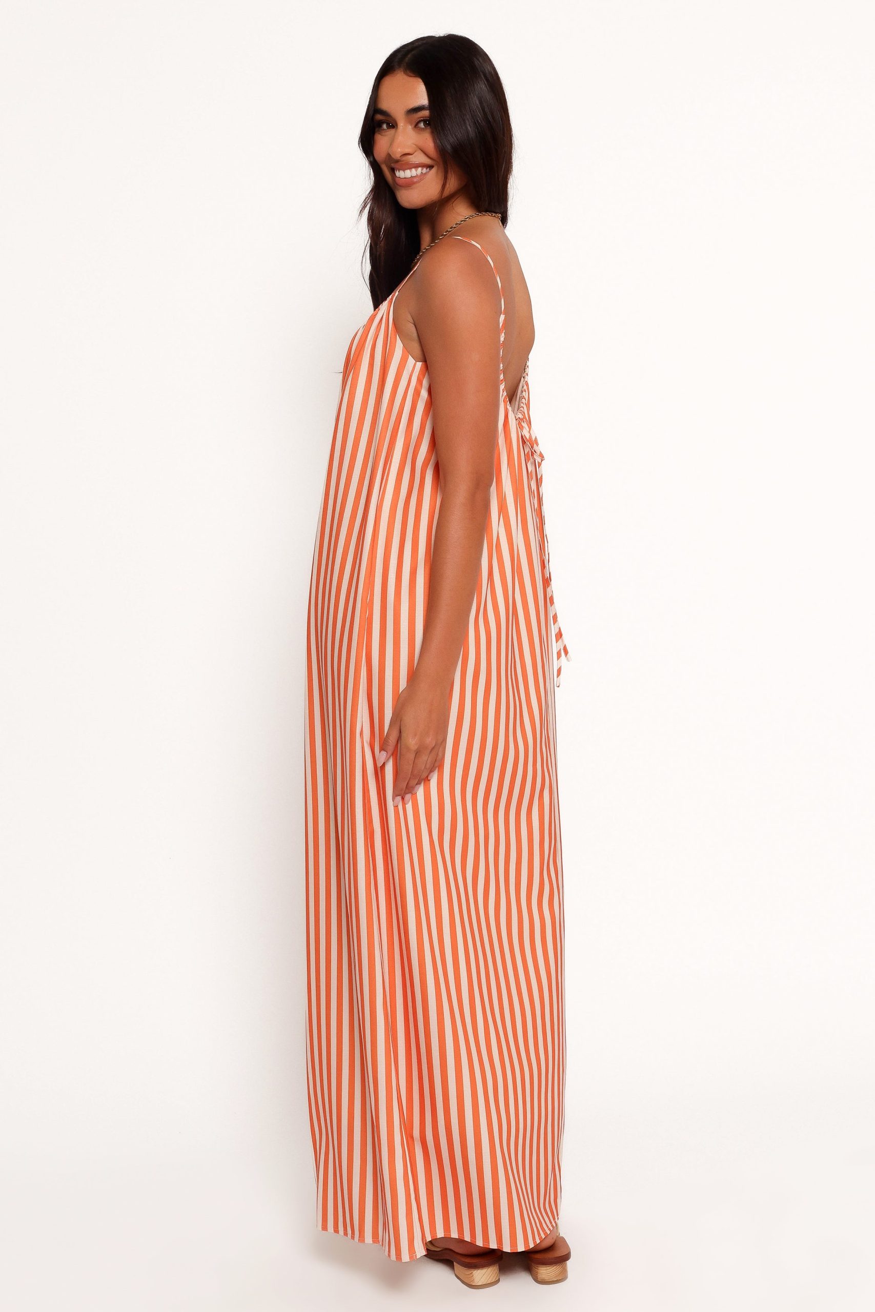 Lumina Maxi Dress - Orange Beige Stripe - Image 6