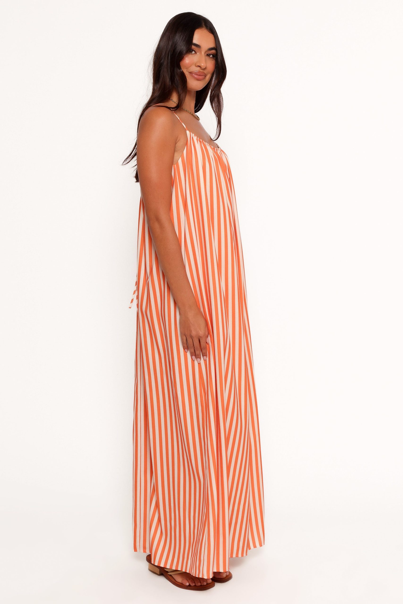 Lumina Maxi Dress - Orange Beige Stripe - Image 7
