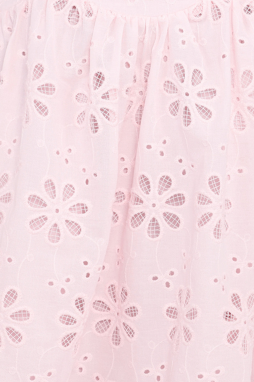 Lynne Mini Dress - Pink Broderie - Image 6