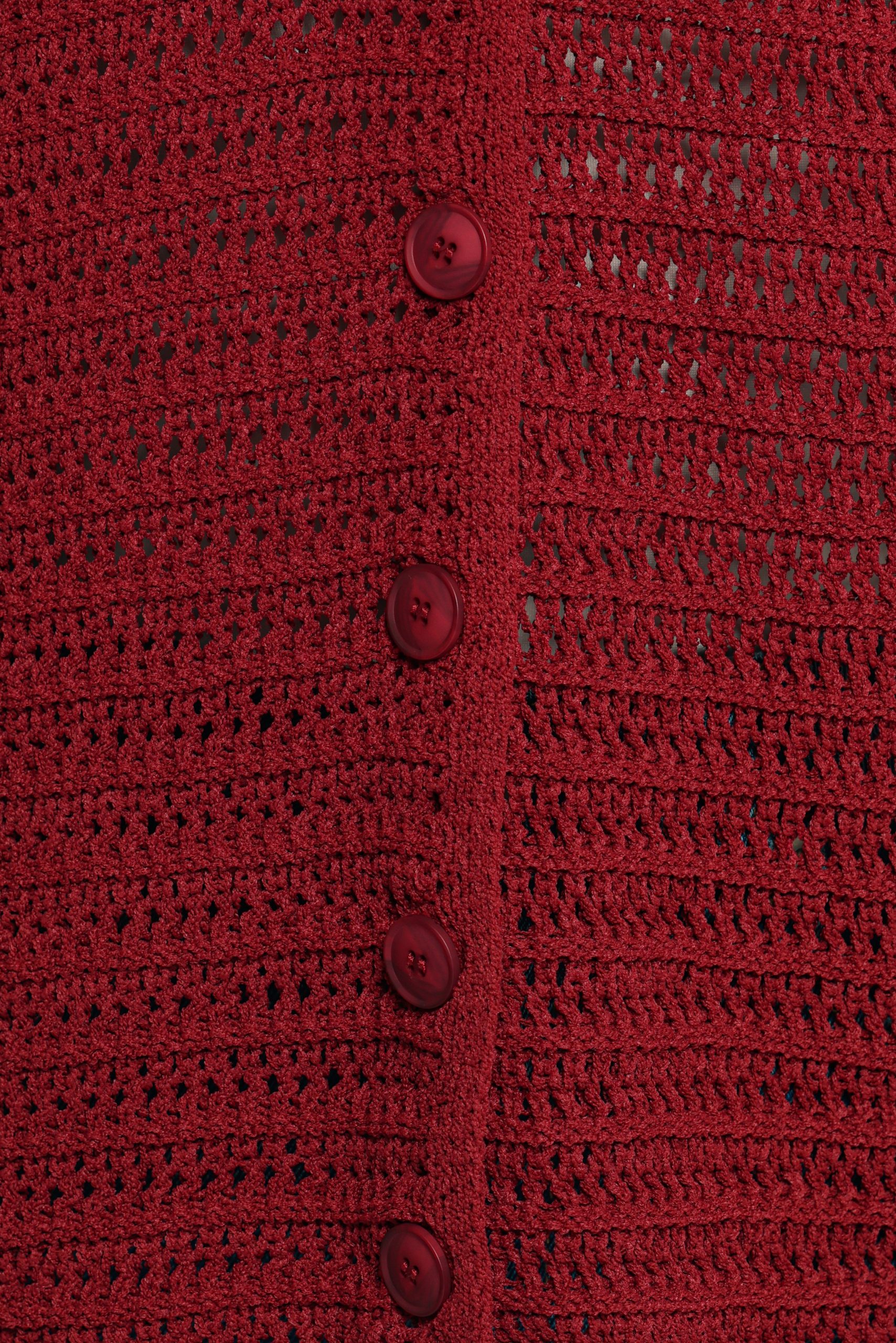 Lyra Large Collar Cardigan - Burgundy - Image 7