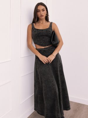 Mara Midi Skirt - Black