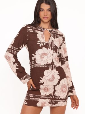 Marylon Mini Dress - Brown Floral