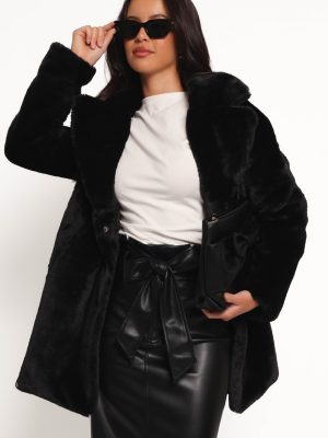 Meeka Faux Fur Jacket - Black