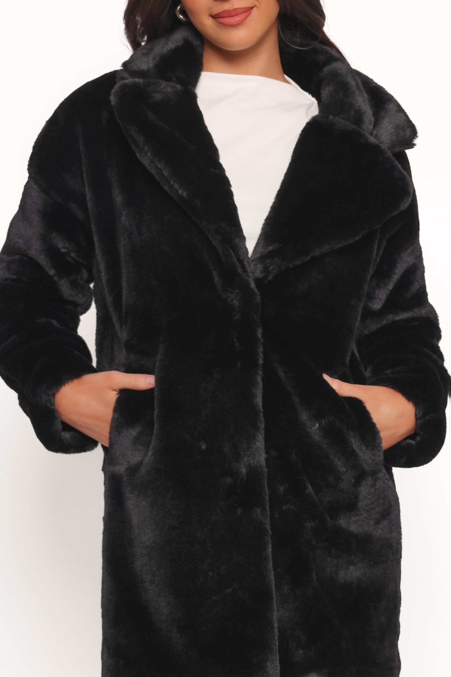 Meeka Faux Fur Jacket - Black - Image 6