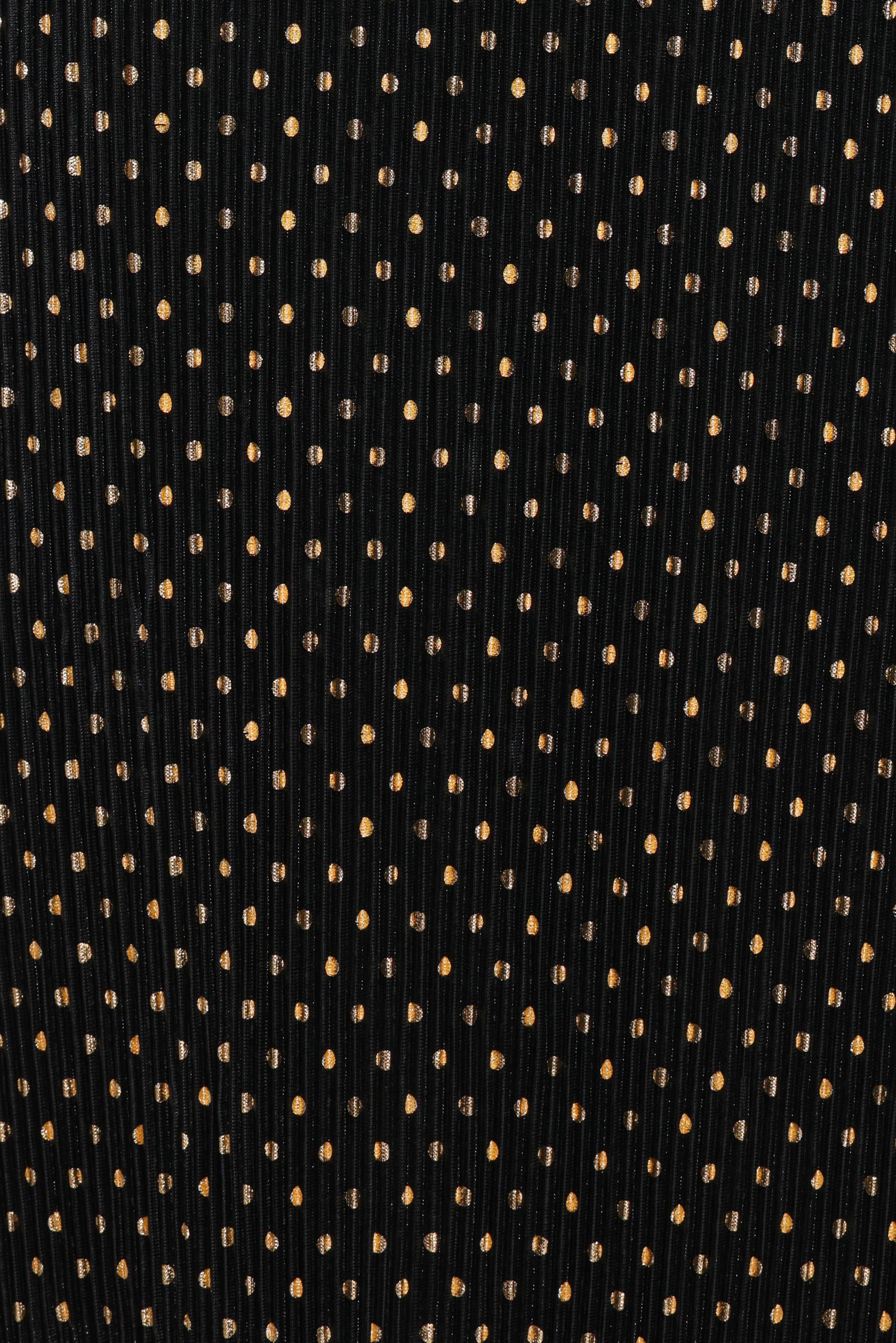 Melody Plisse Halter Maxi Dress - Black/Gold Polka Dot - Image 6