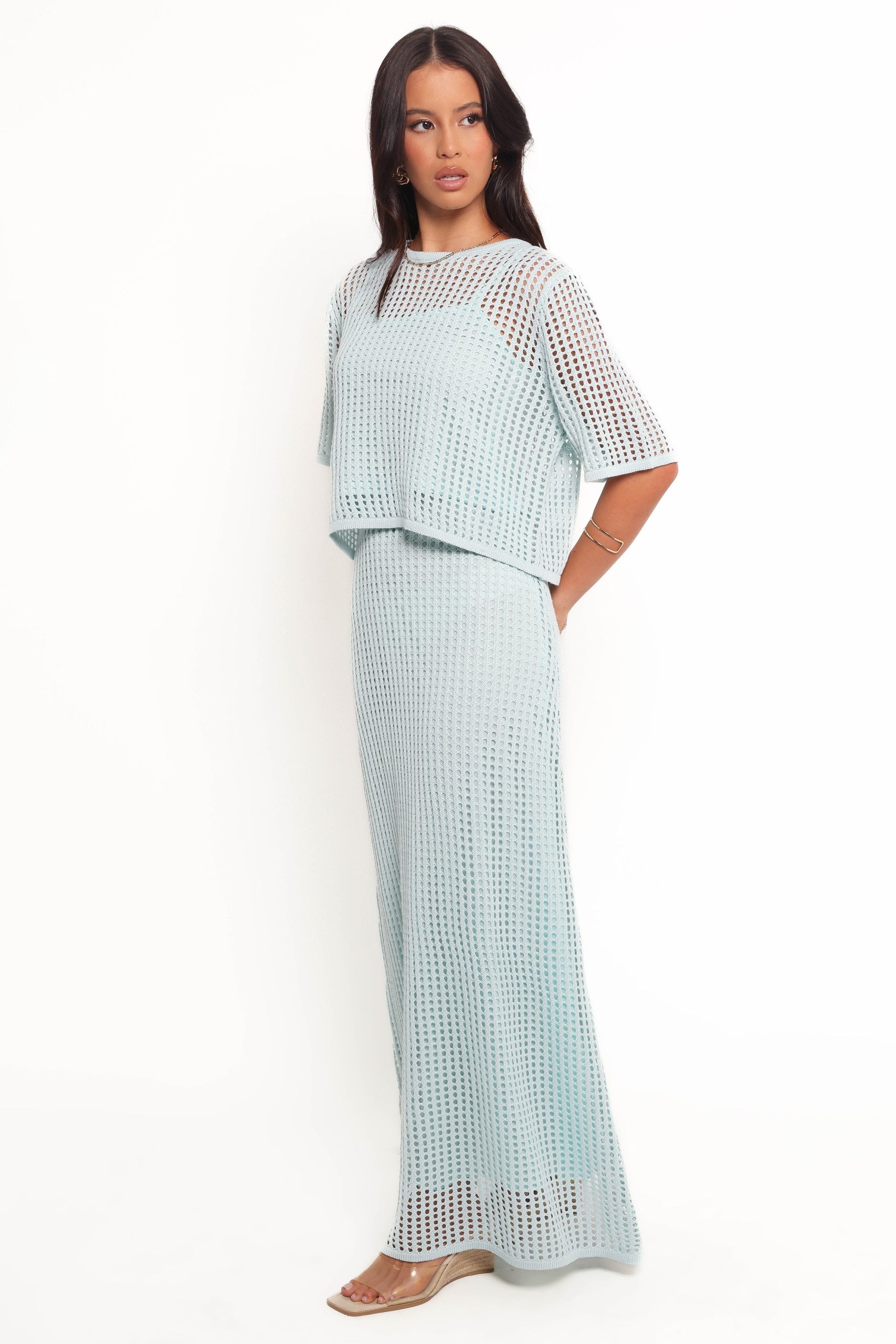 Kinnie Knit Skirt Set - Light Blue - Image 4