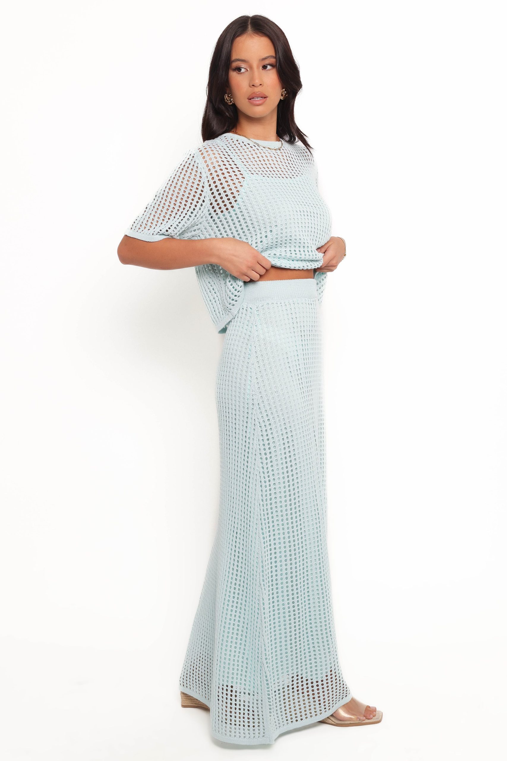 Kinnie Knit Skirt Set - Light Blue - Image 6