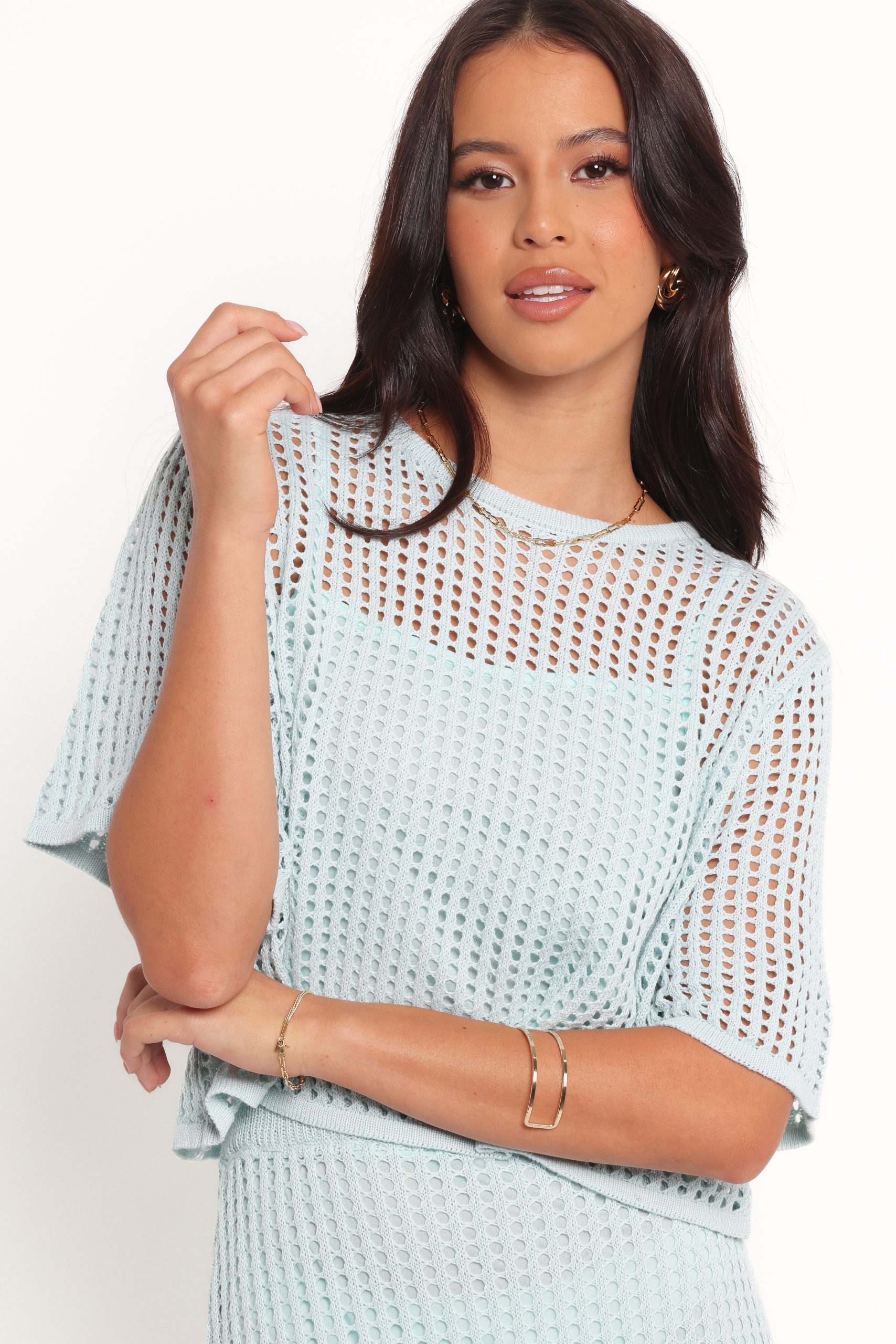 Kinnie Knit Skirt Set - Light Blue - Image 7