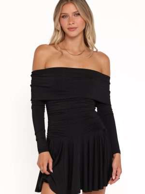 Messina Off Shoulder Mini Dress - Black