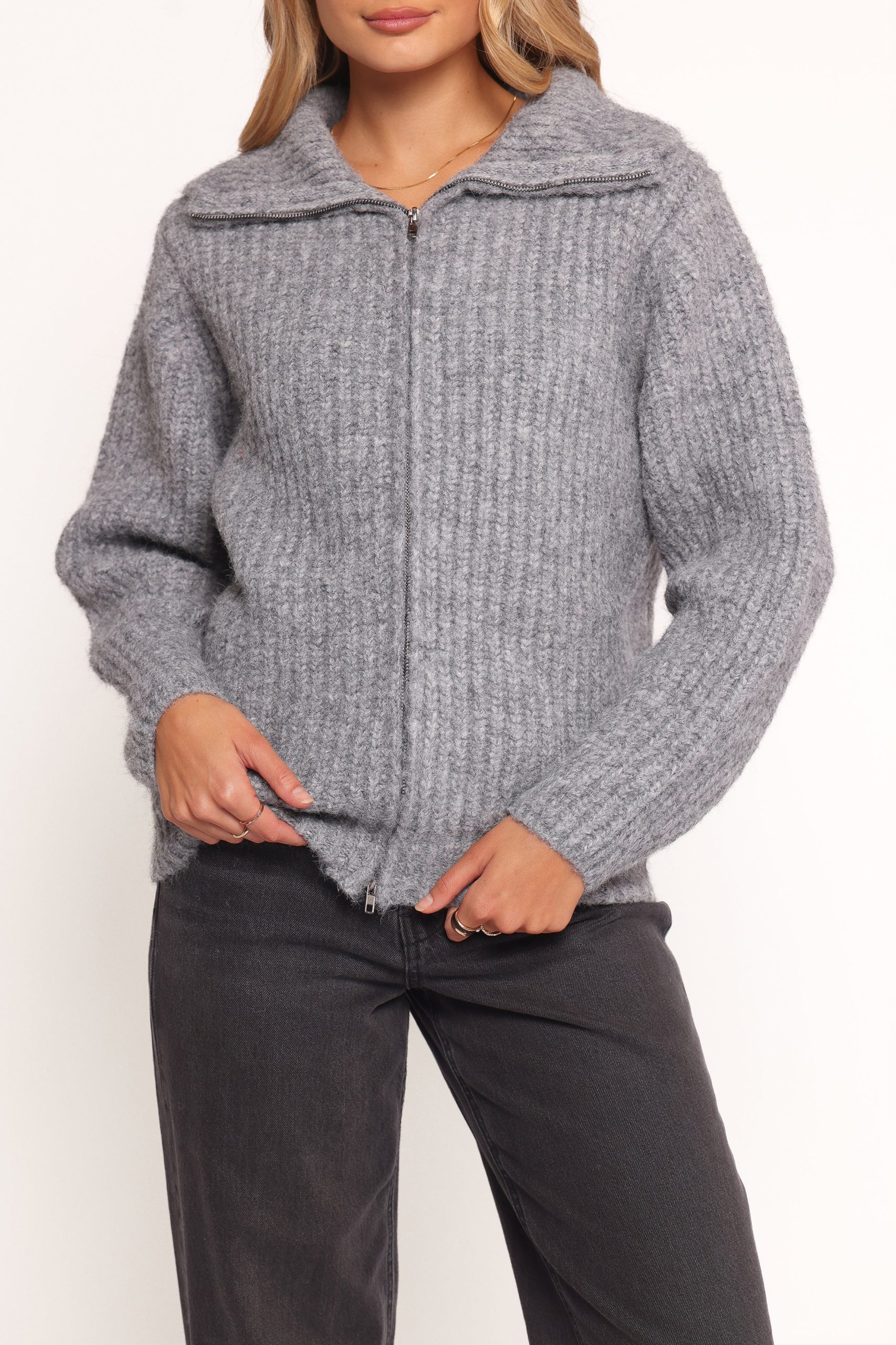 Miffy Zip Through Cardigan - Grey - Image 3