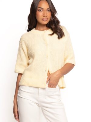 Miriam Short Sleeve Knit Top - Yellow