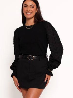 Misah Long Sleeve Top - Black