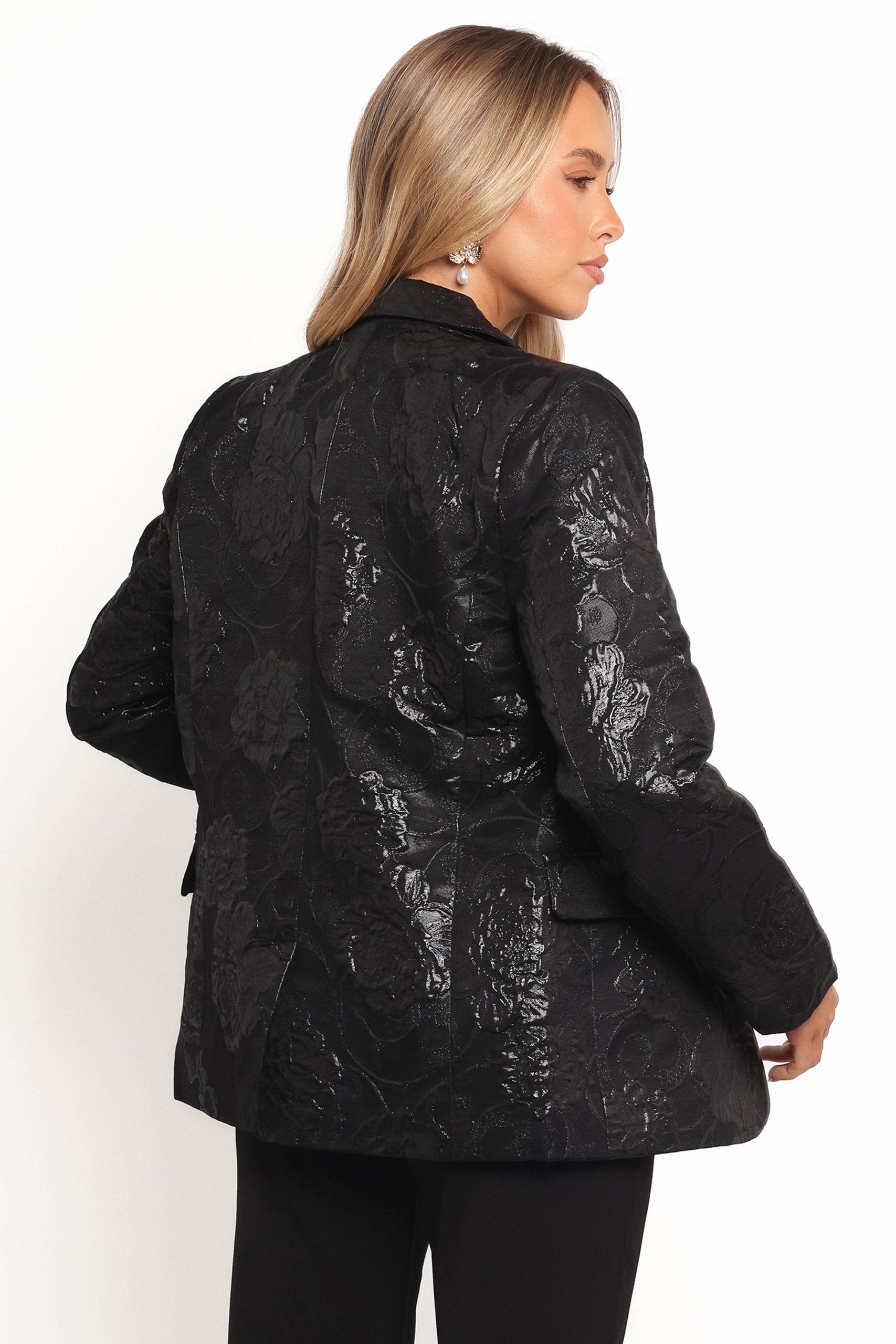 Mossie Jacquard Blazer - Black - Image 4
