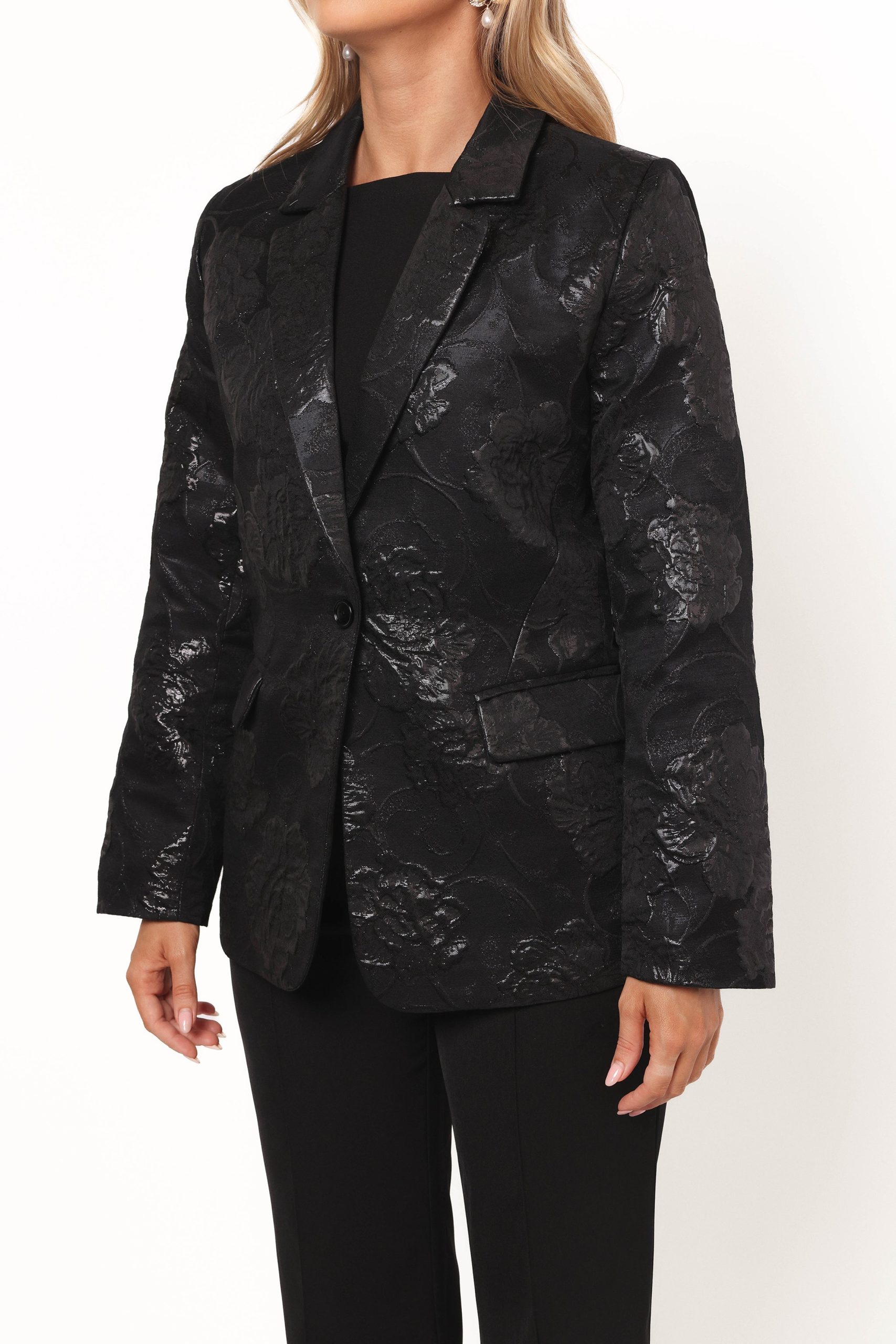 Mossie Jacquard Blazer - Black - Image 6