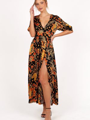 Nadalyn Midi Dress - Black/Multi