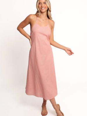 Nadine Halterneck Midi Dress - Pink