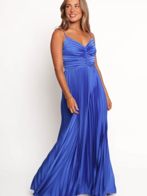 Naira Pleated Maxi Dress - Blue