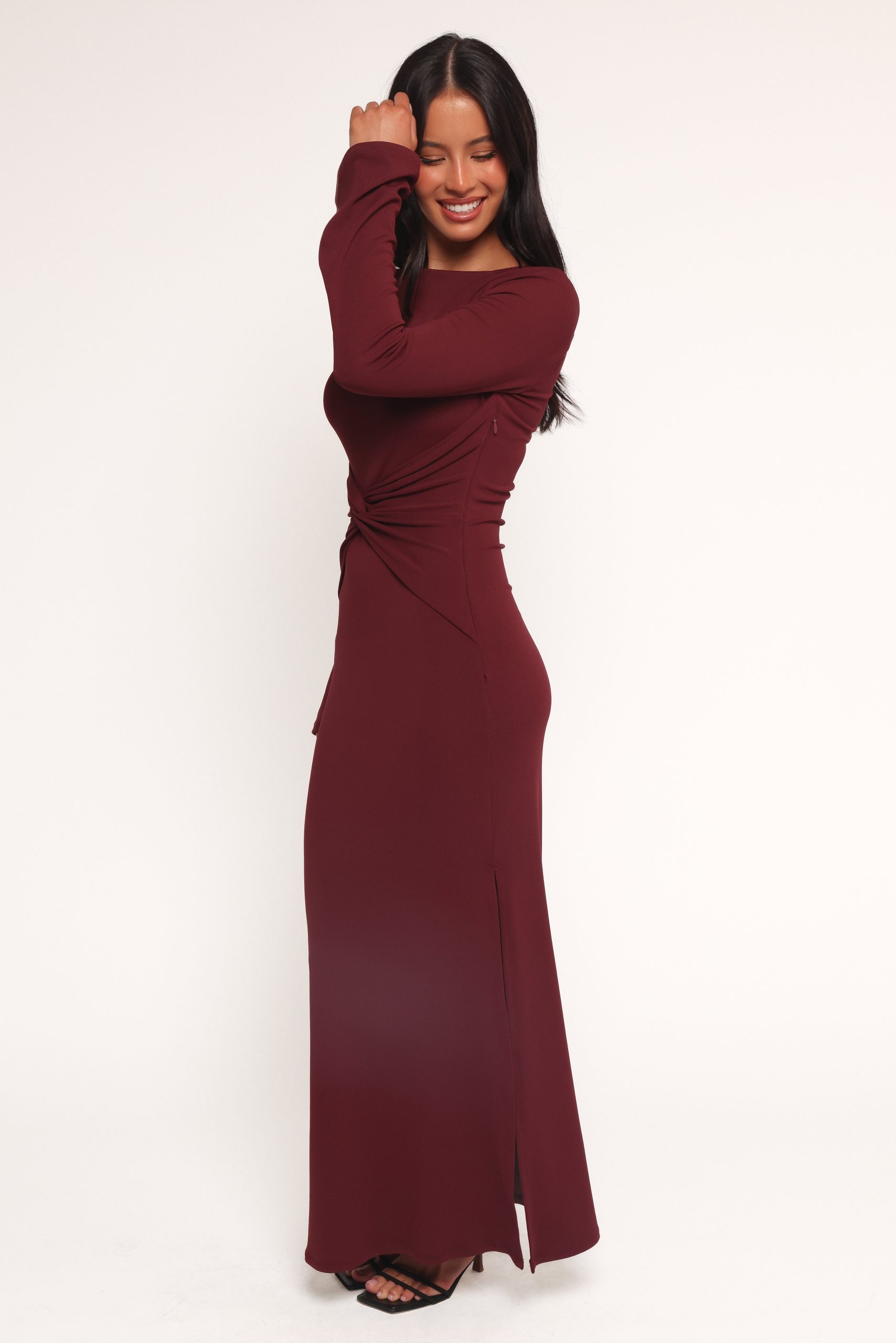 Nash Long Sleeve Dress - Deep Red - Image 3