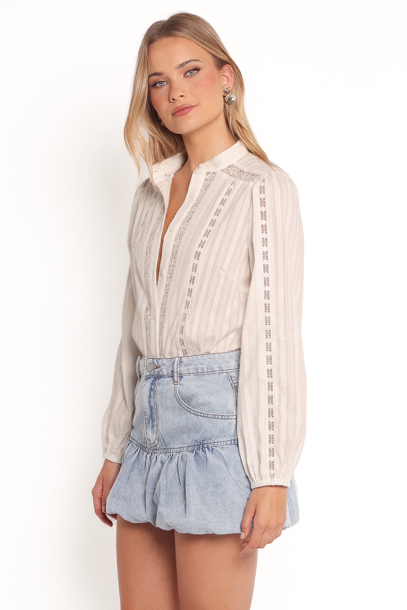 Fomi Denim Bubble Skirt - Medium Denim - Image 6