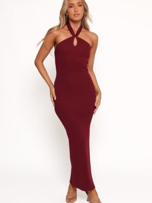Nessa Midi Dress - Dark Cherry