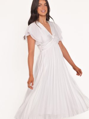 Nova Flutter Sleeve Dress - White