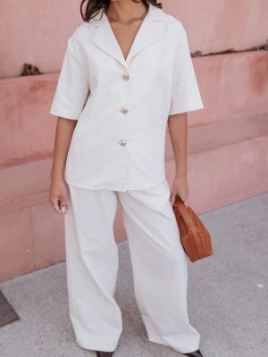 Odelia Denim Pant - Off White