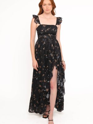 Orielle Maxi Dress - Black/Beige Floral