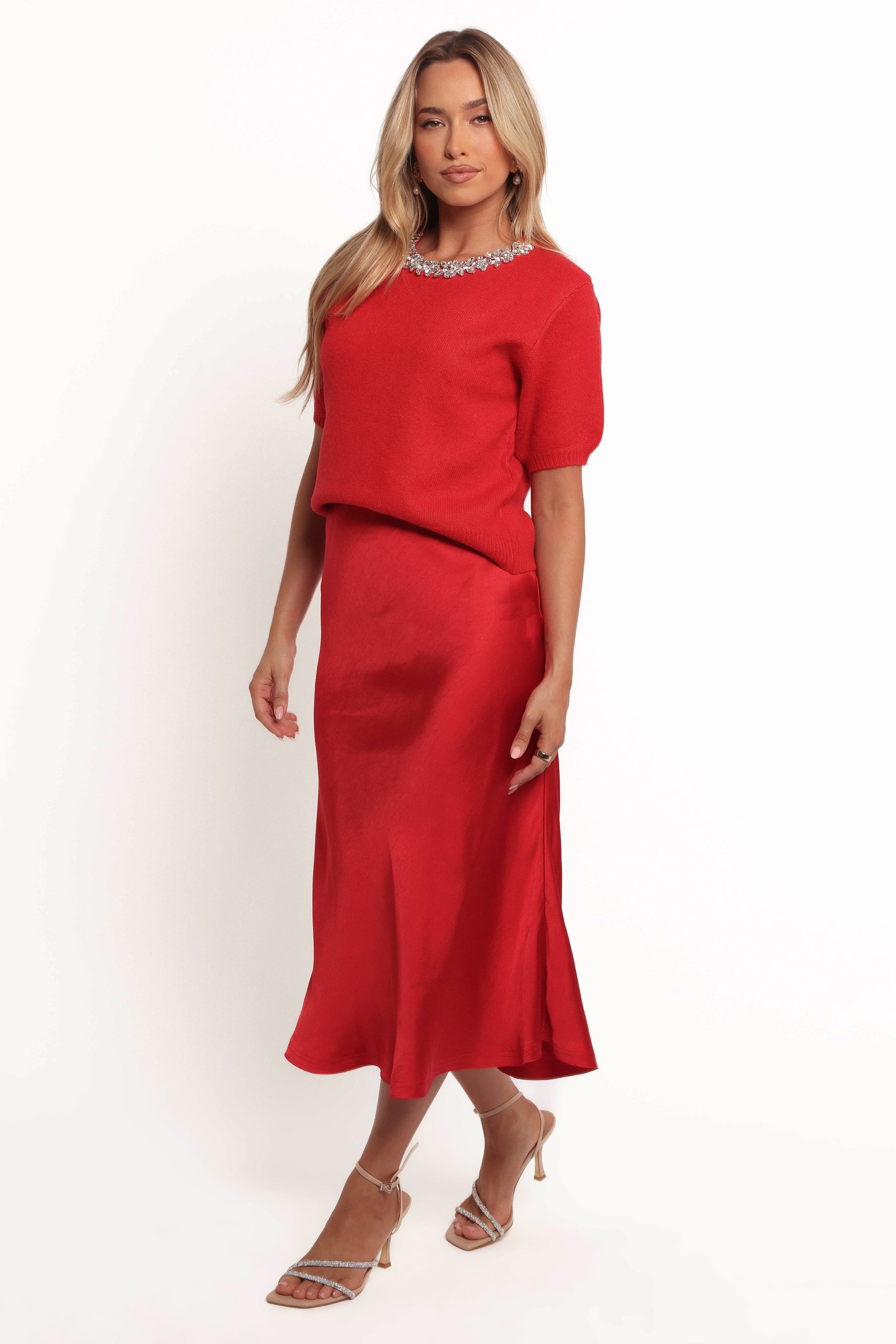 Karla Midi Skirt - Red - Image 3