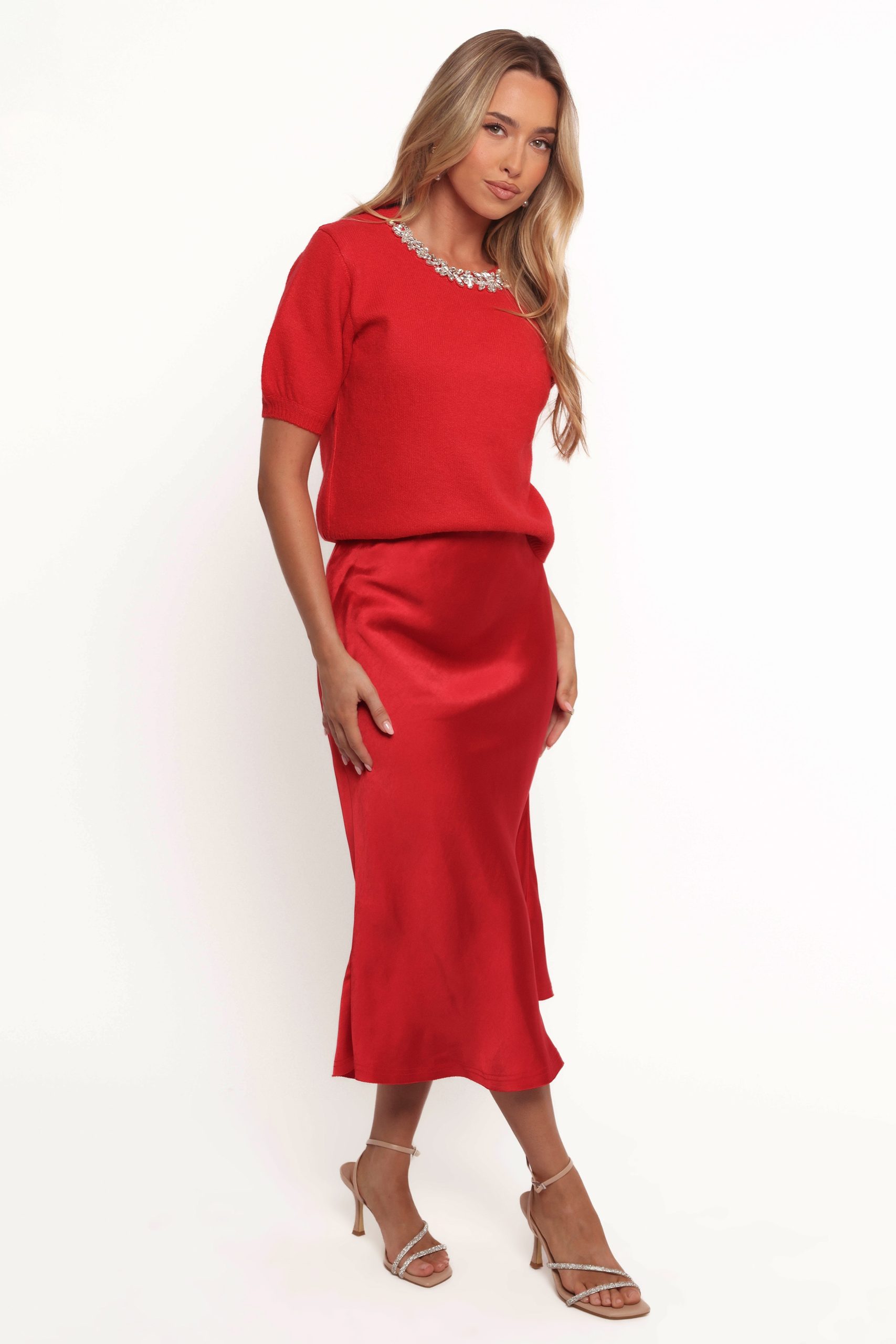 Karla Midi Skirt - Red - Image 4