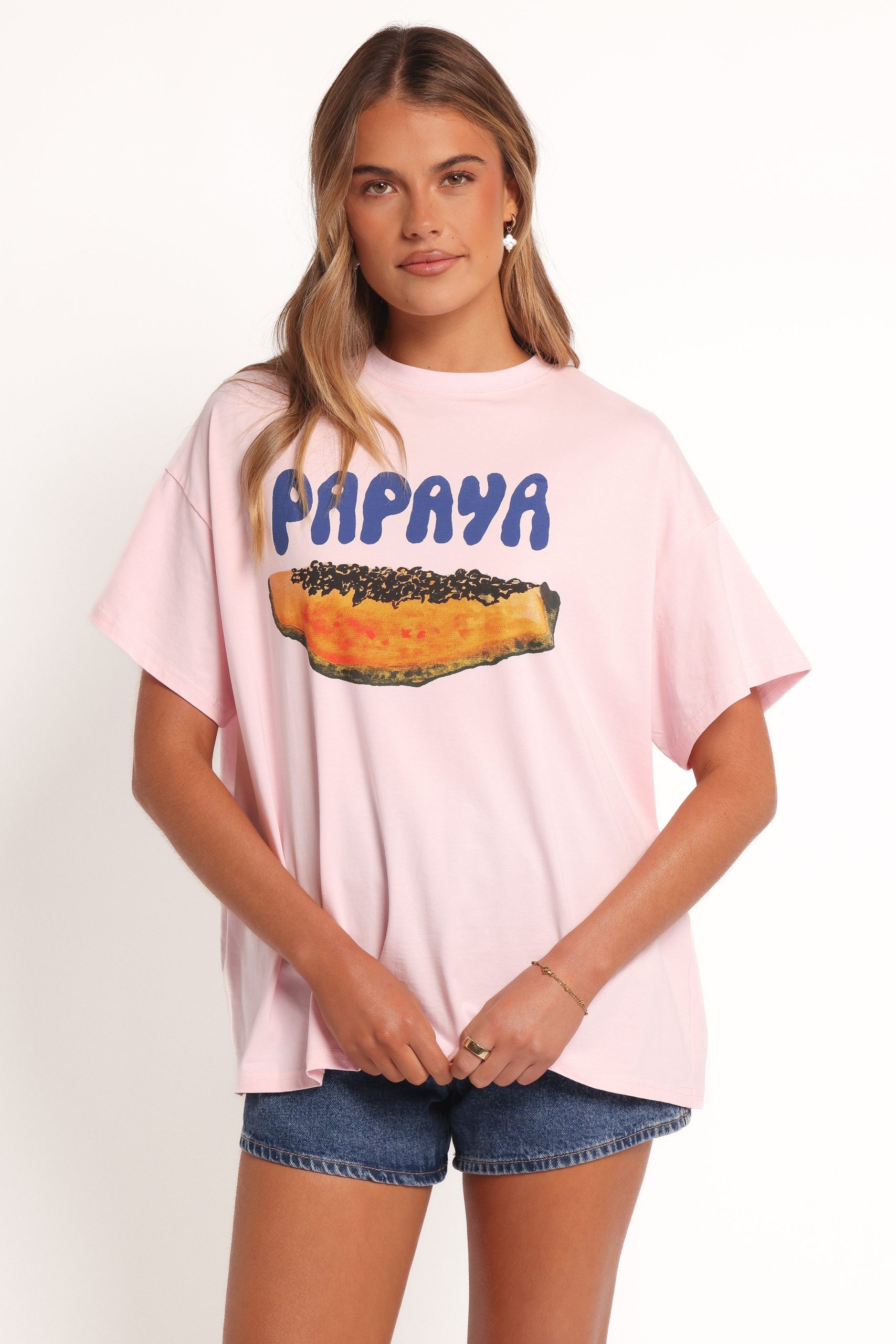 Papaya Graphic Tee - Pale Pink - Image 4