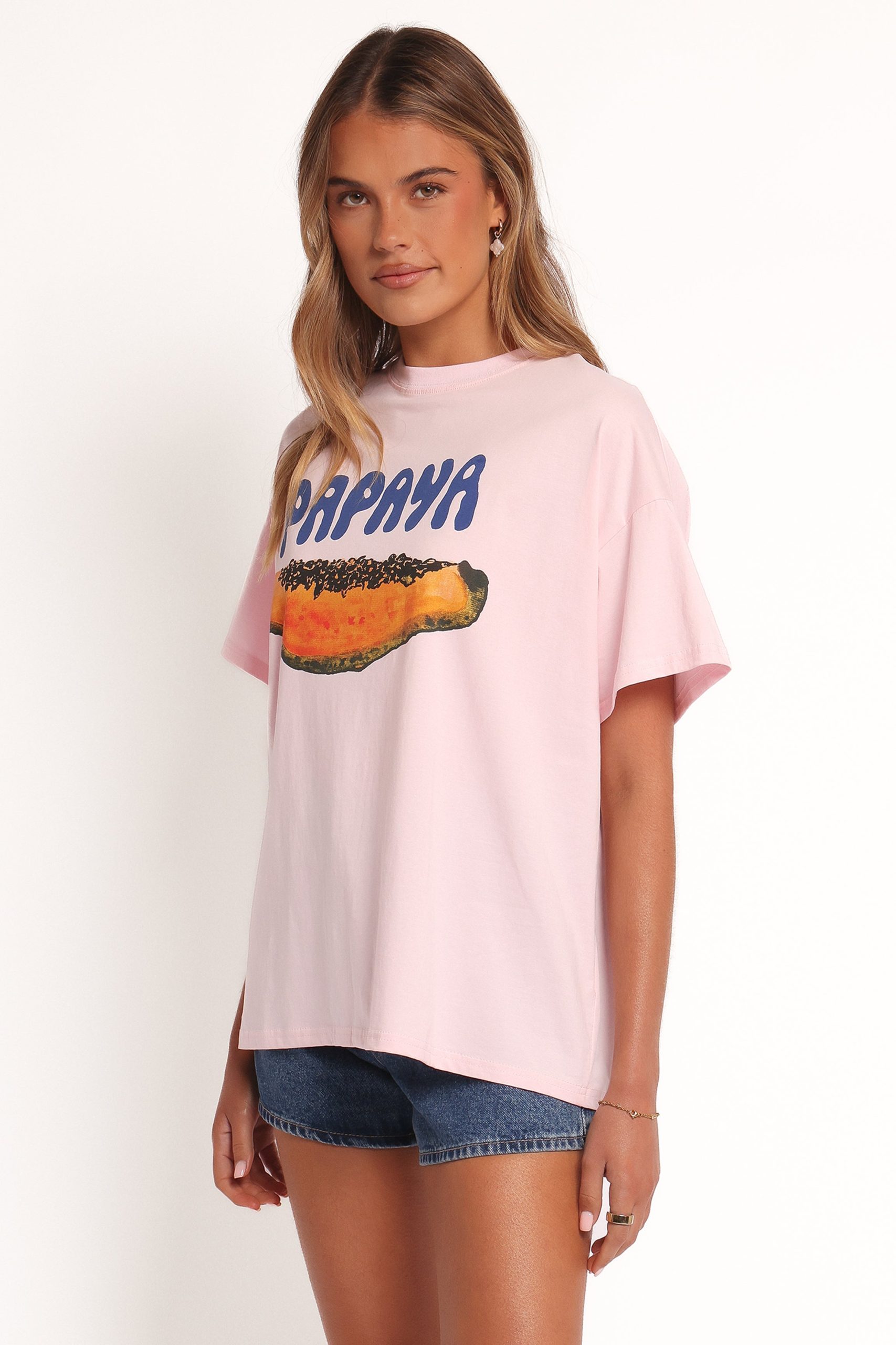 Papaya Graphic Tee - Pale Pink - Image 5