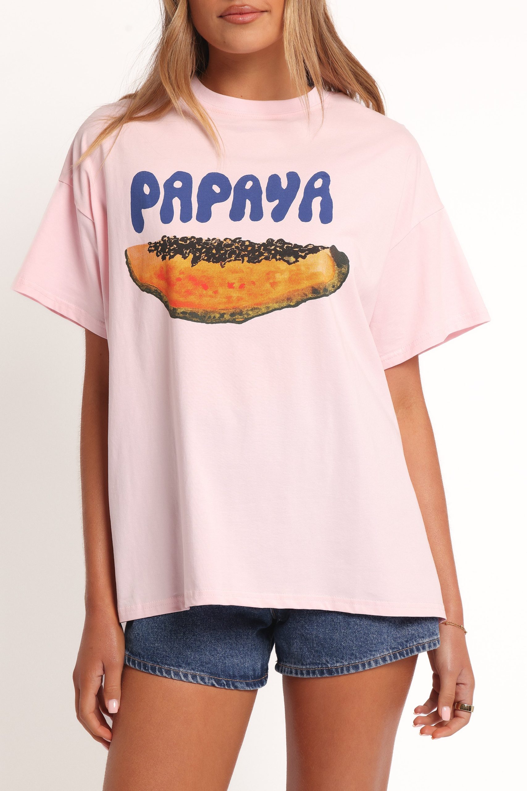Papaya Graphic Tee - Pale Pink - Image 7