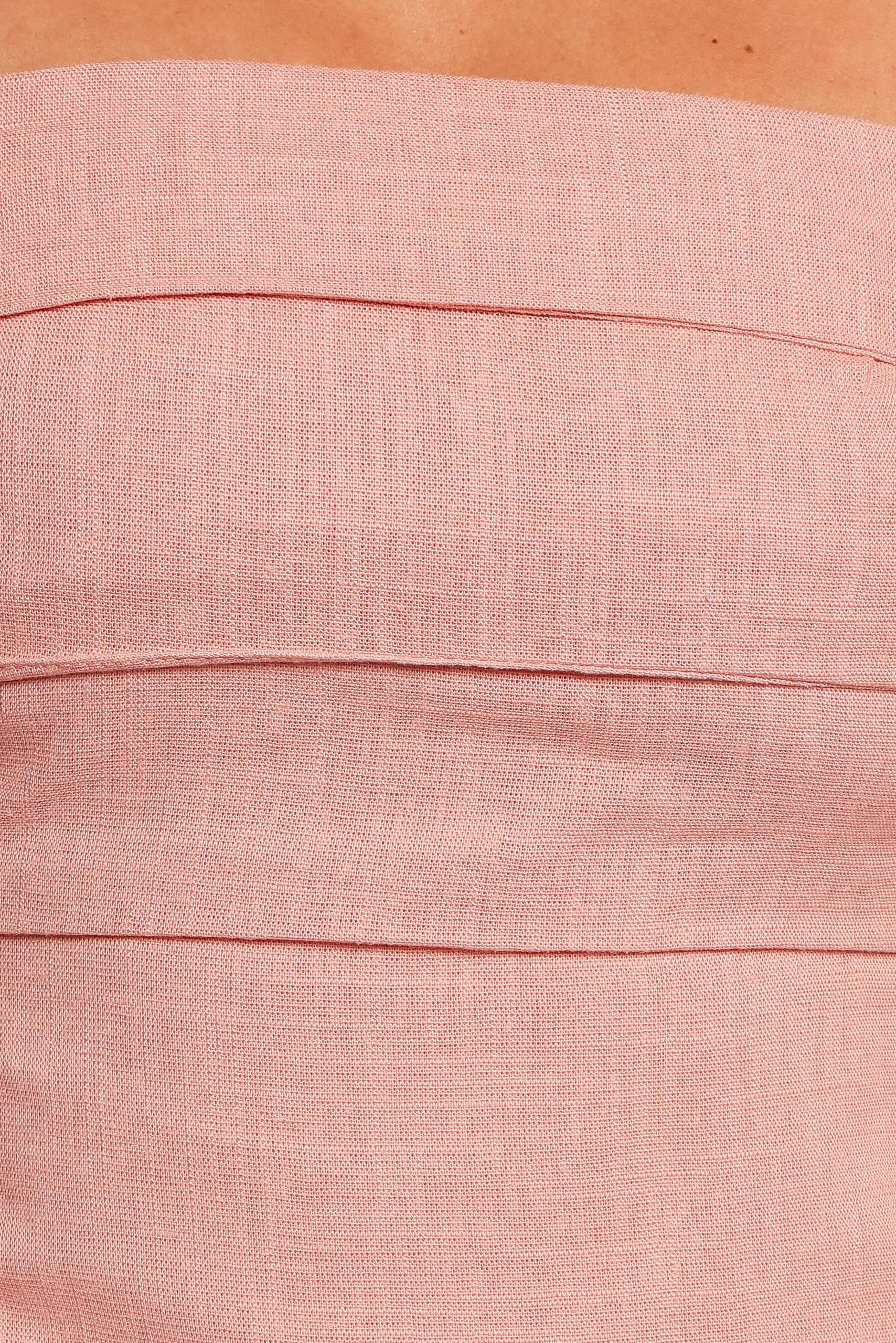 Patterson Tie Shoulder Midi Dress - Blush - Image 7