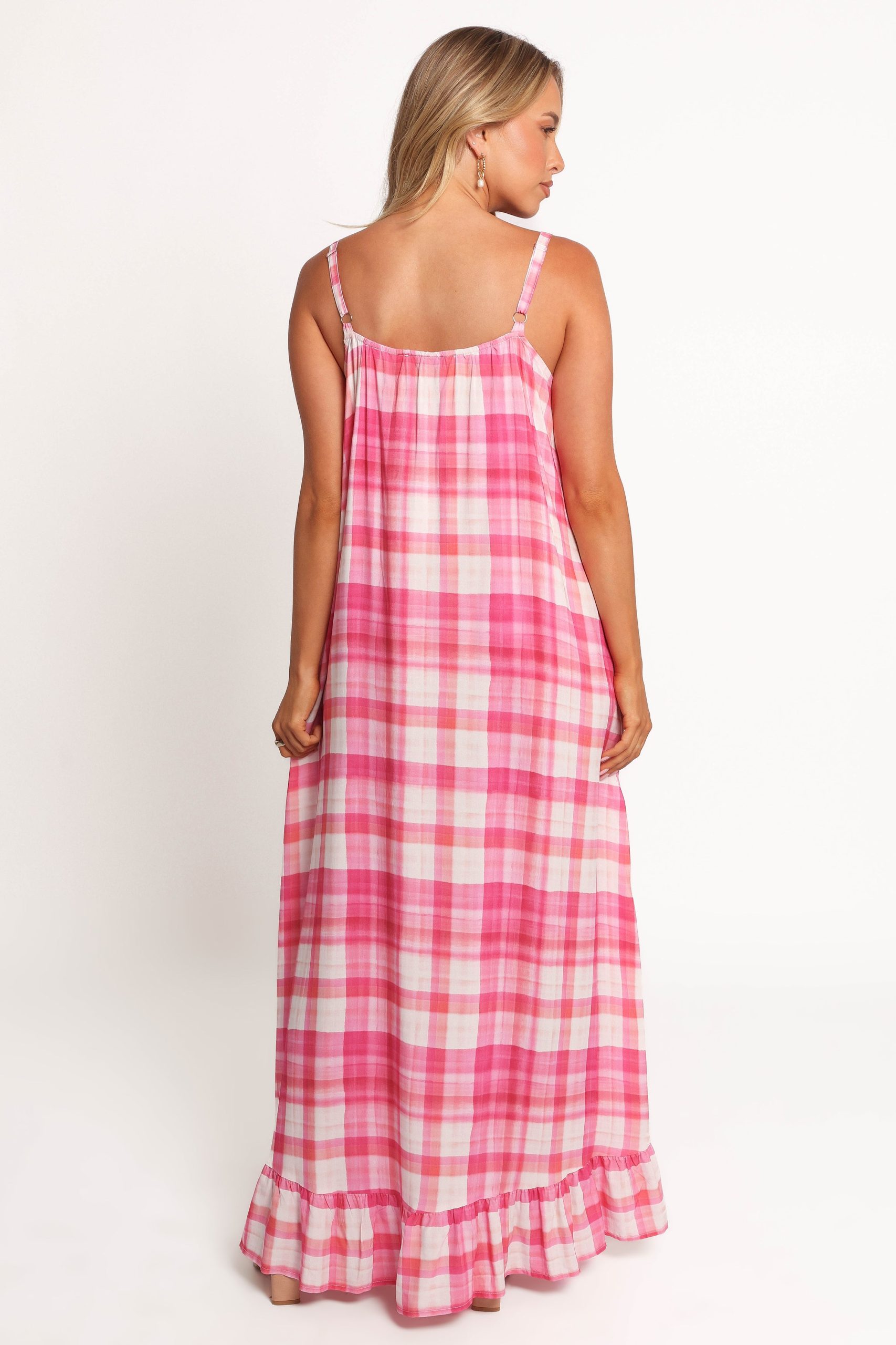 Perle Maxi Dress - Pink Check - Image 5
