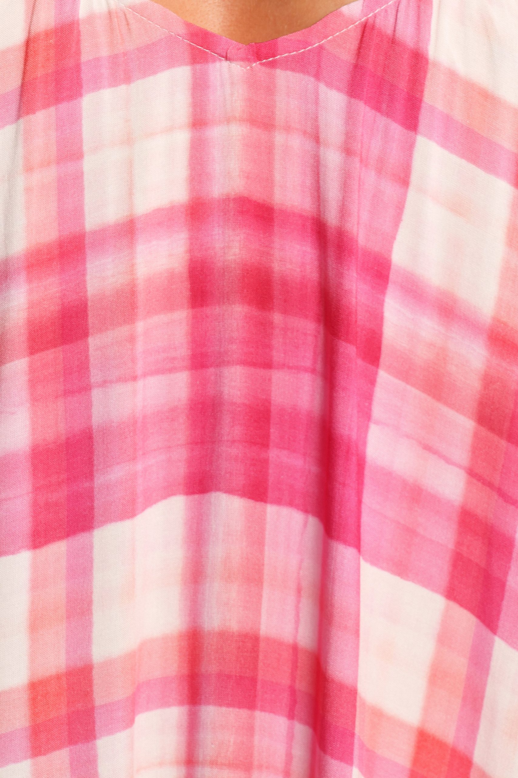 Perle Maxi Dress - Pink Check - Image 7