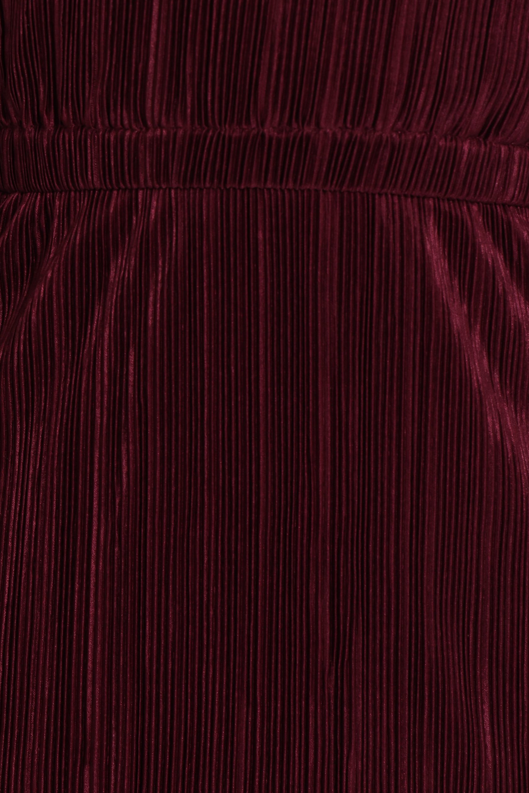 Pontee One Shoulder Pleated Midi Dress - Burgundy - Image 7