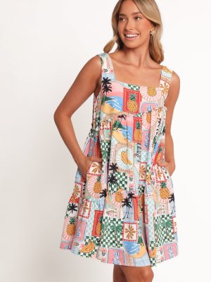 Rafaela Mini Dress - Off White Multi