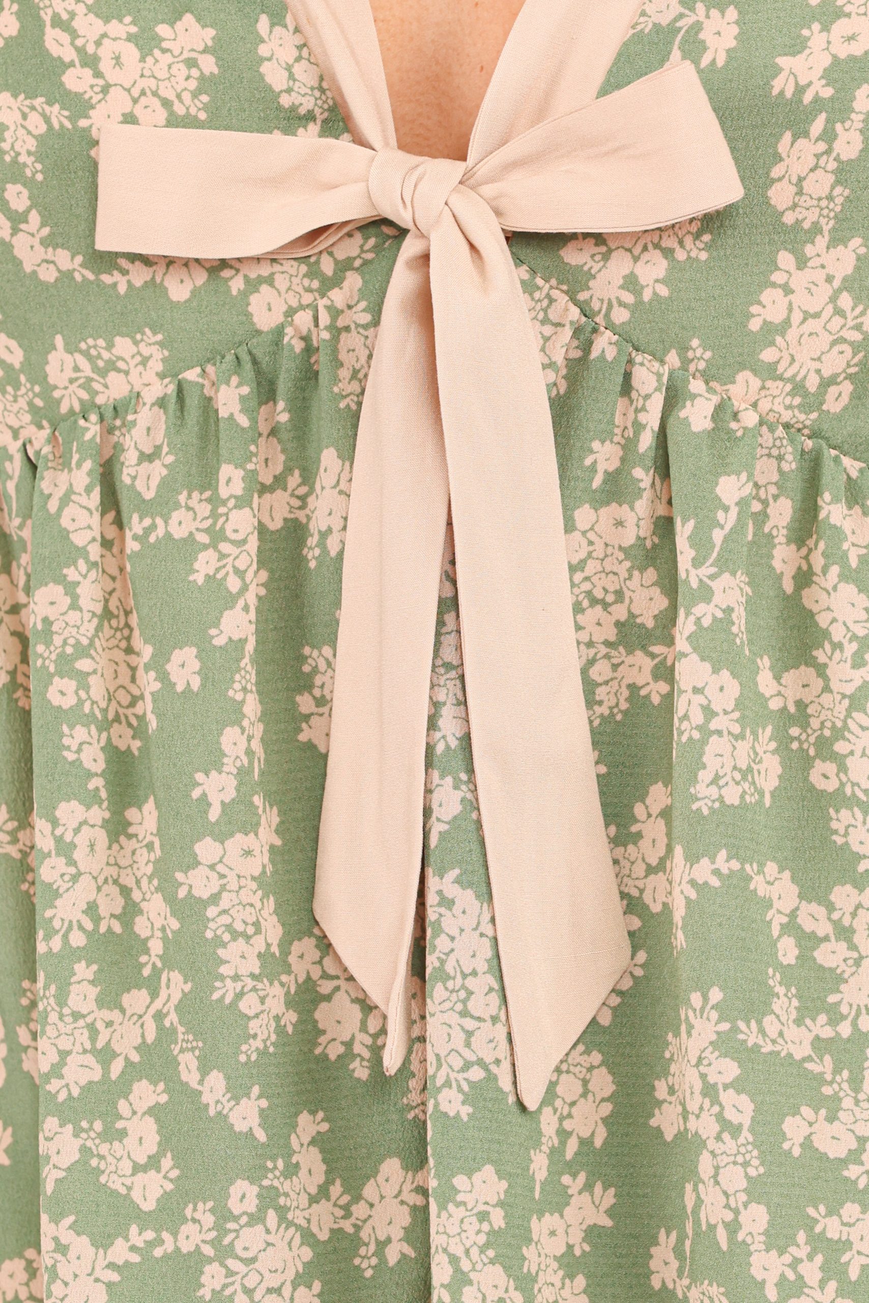 Reeva Long Sleeve Top - Green Floral - Image 7