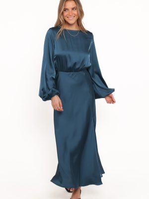 Remora Long Sleeve Midi Dress - Teal