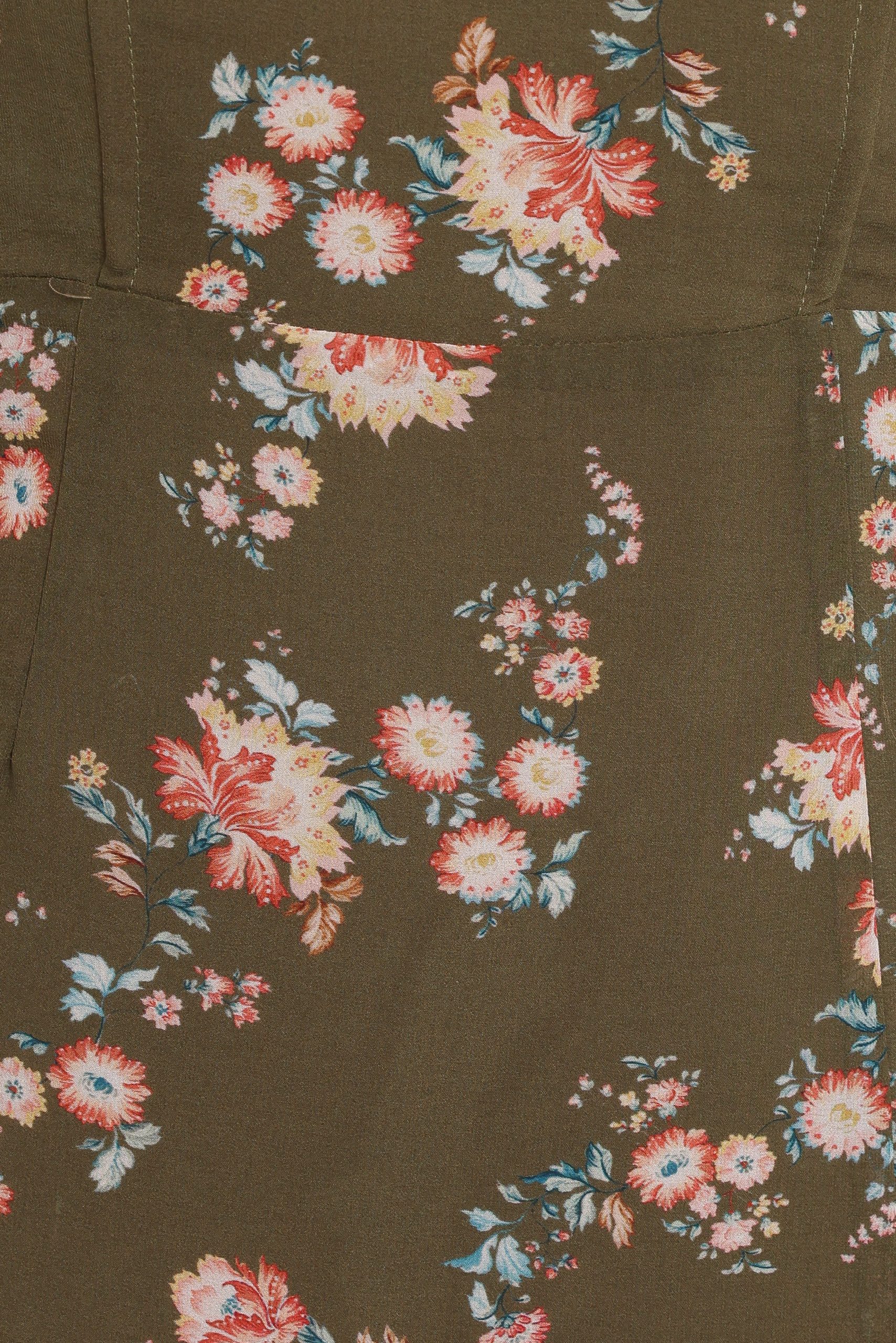 Renita Maxi Dress - Olive Floral - Image 7